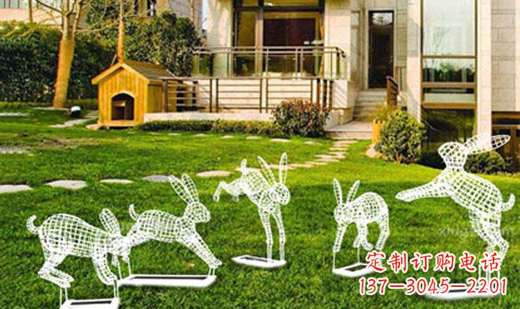 保定不锈钢兔子镂空雕塑
