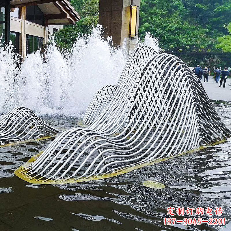 保定不锈钢网格制作的假山雕塑