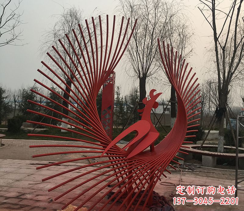 保定不锈钢网状凤凰雕塑