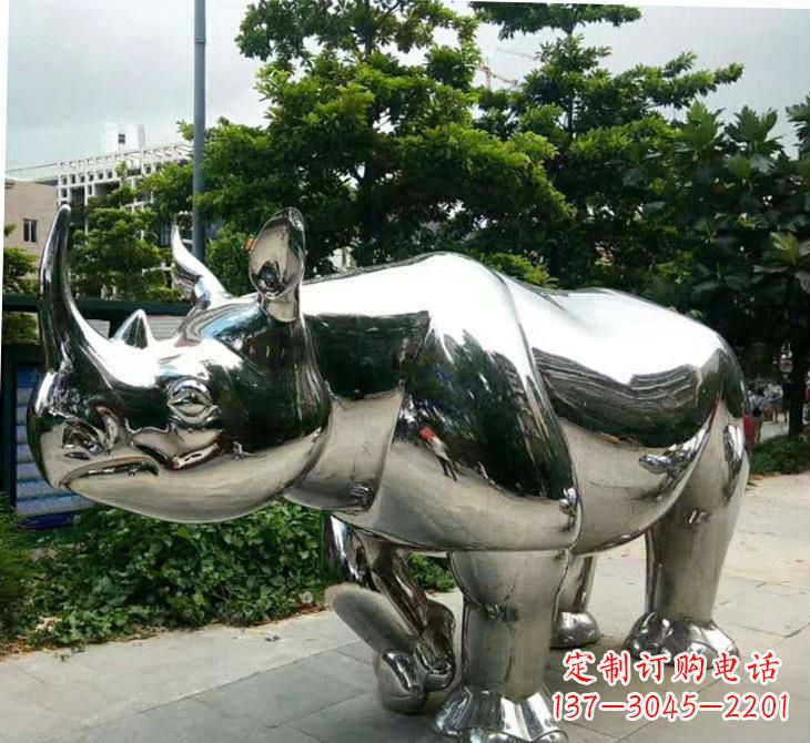 保定不锈钢犀牛雕塑传承自然之美