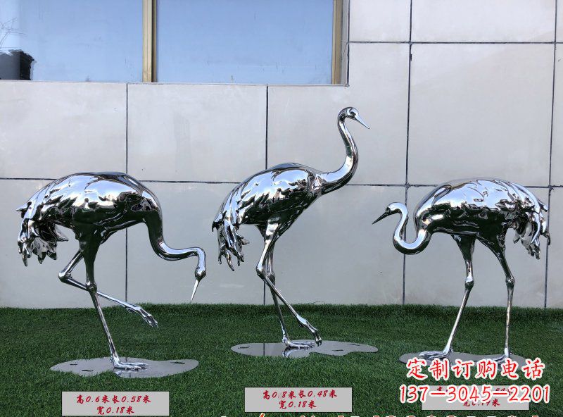 保定不锈钢仙鹤雕塑222