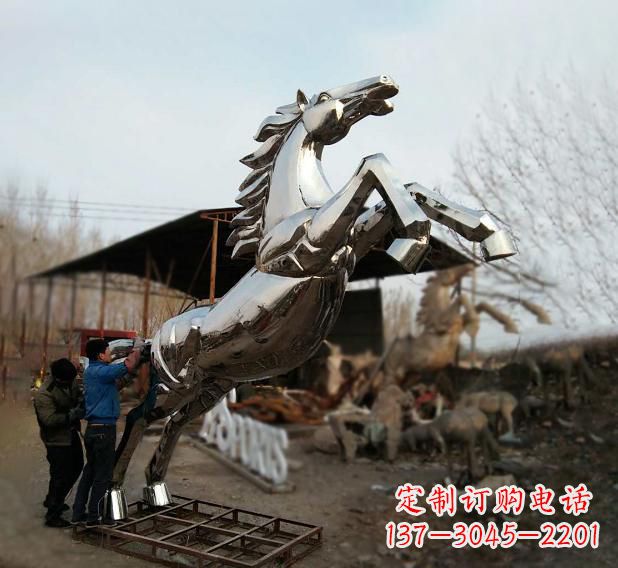 保定不锈钢现代动物马雕塑