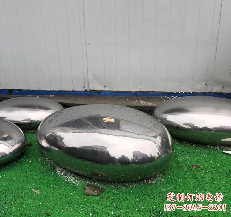 保定不锈钢现代艺术鹅卵石雕塑