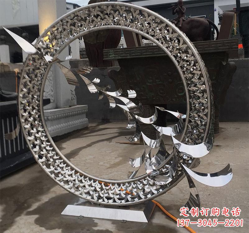保定不锈钢现代圆环雕塑——铸就艺术精粹