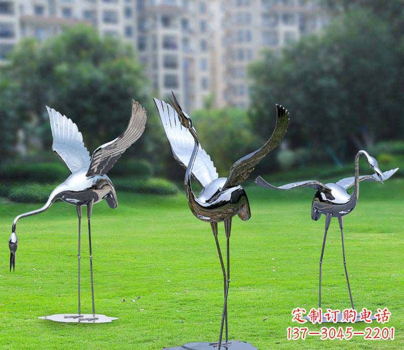 保定不锈钢仙鹤雕塑展现传统文化风采