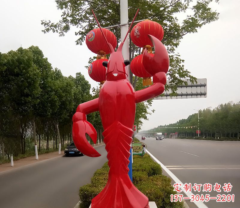 保定不锈钢小龙虾雕塑精美之灵