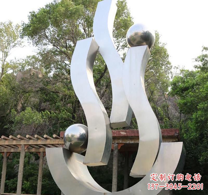 保定不锈钢小区“飘带雕塑”一种充满艺术气息的雕塑