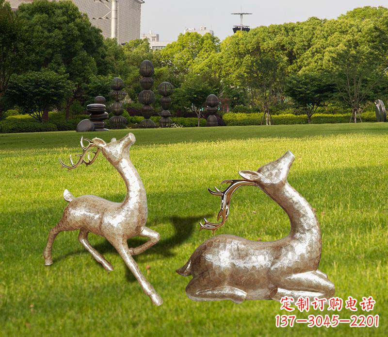 保定不锈钢麋鹿雕塑彰显艺术精美