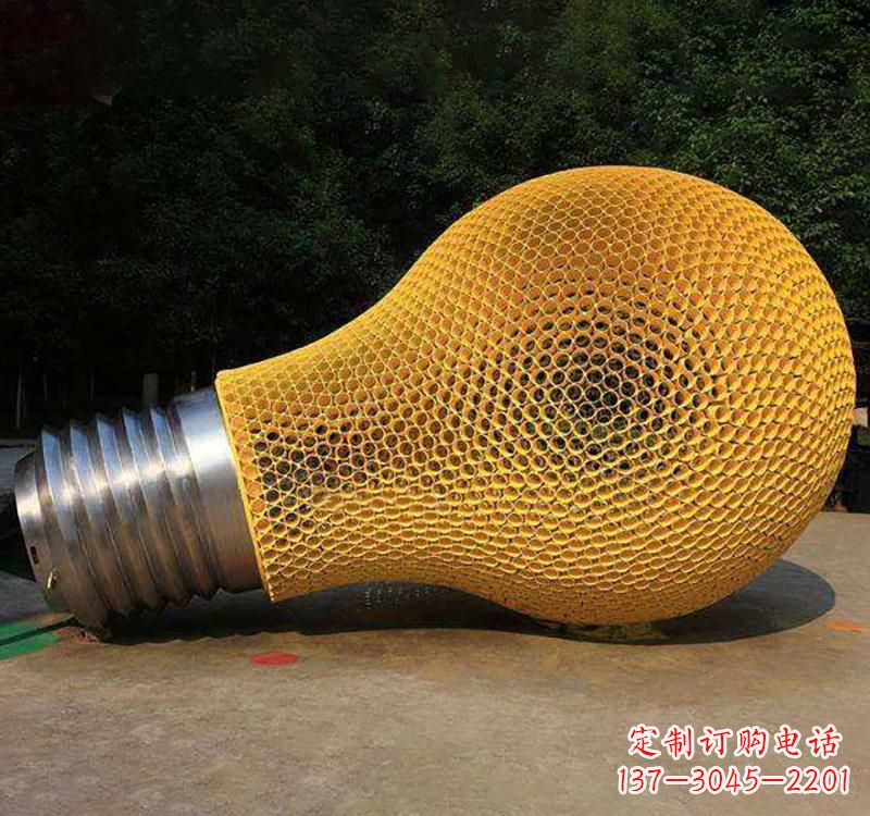 保定不锈钢小区景观灯泡雕塑