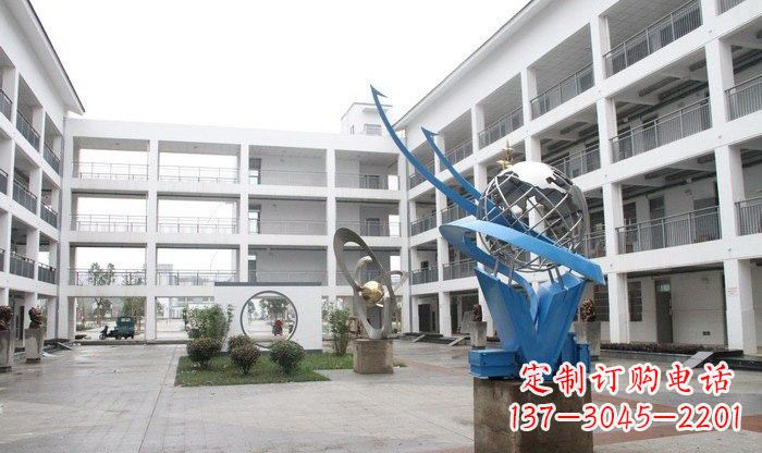 保定不锈钢地球雕塑缔造美丽的校园