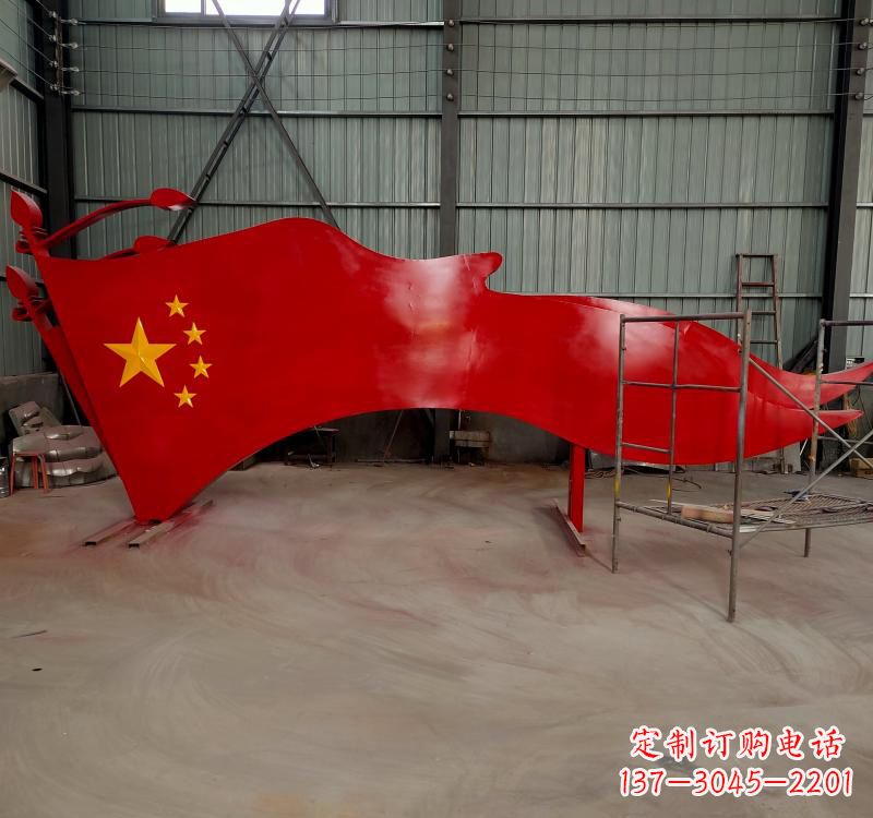 保定不锈钢校园党旗标志雕塑