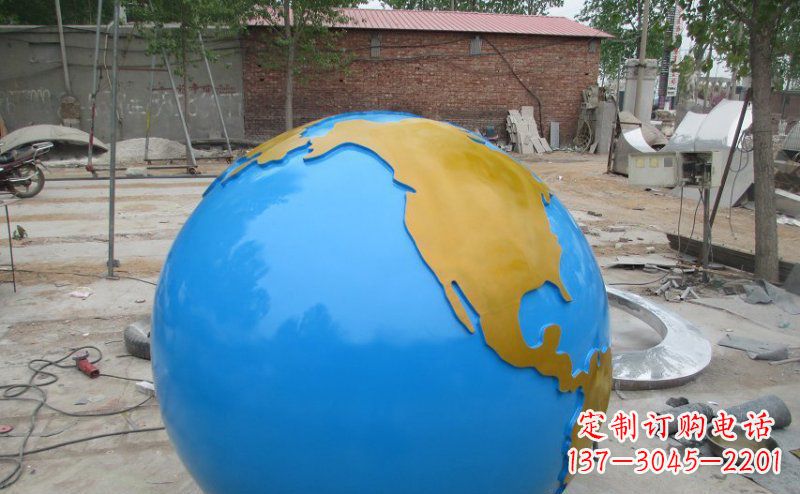 保定不锈钢校园地球雕塑 (2)