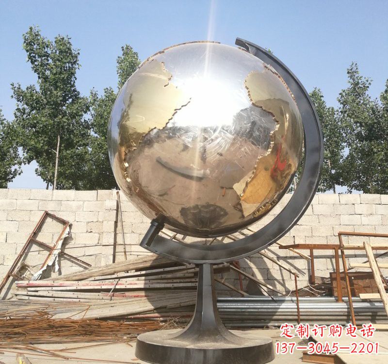 保定不锈钢校园地球仪雕塑