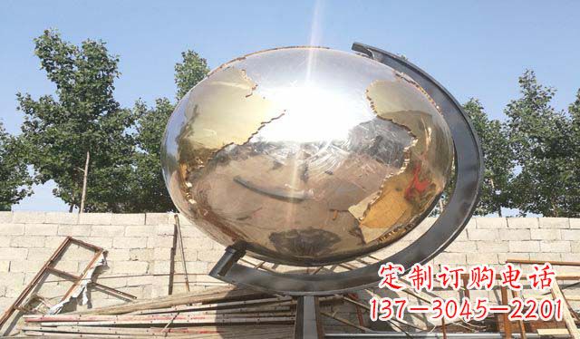 保定不锈钢校园地球仪雕塑1