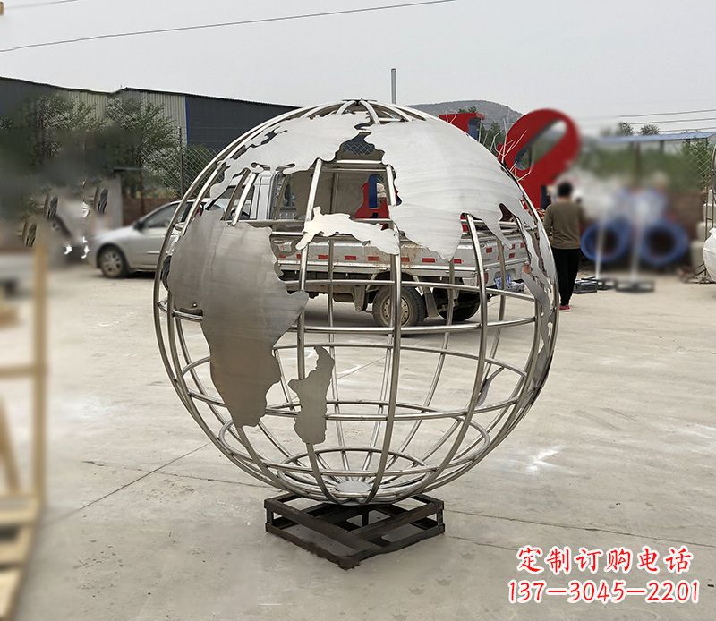 保定不锈钢校园地球仪雕塑12