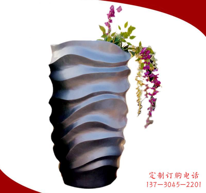 保定不锈钢校园景观花盆雕塑