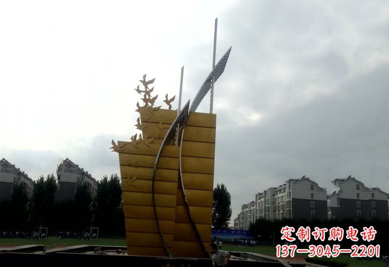 保定不锈钢校园帆船雕塑引领新时代