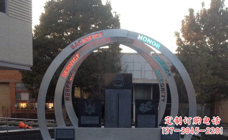 保定不锈钢艺术门圆环雕塑——精美绝伦