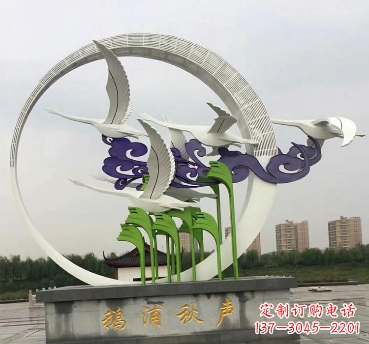 保定不锈钢艺术——仙鹤雕塑