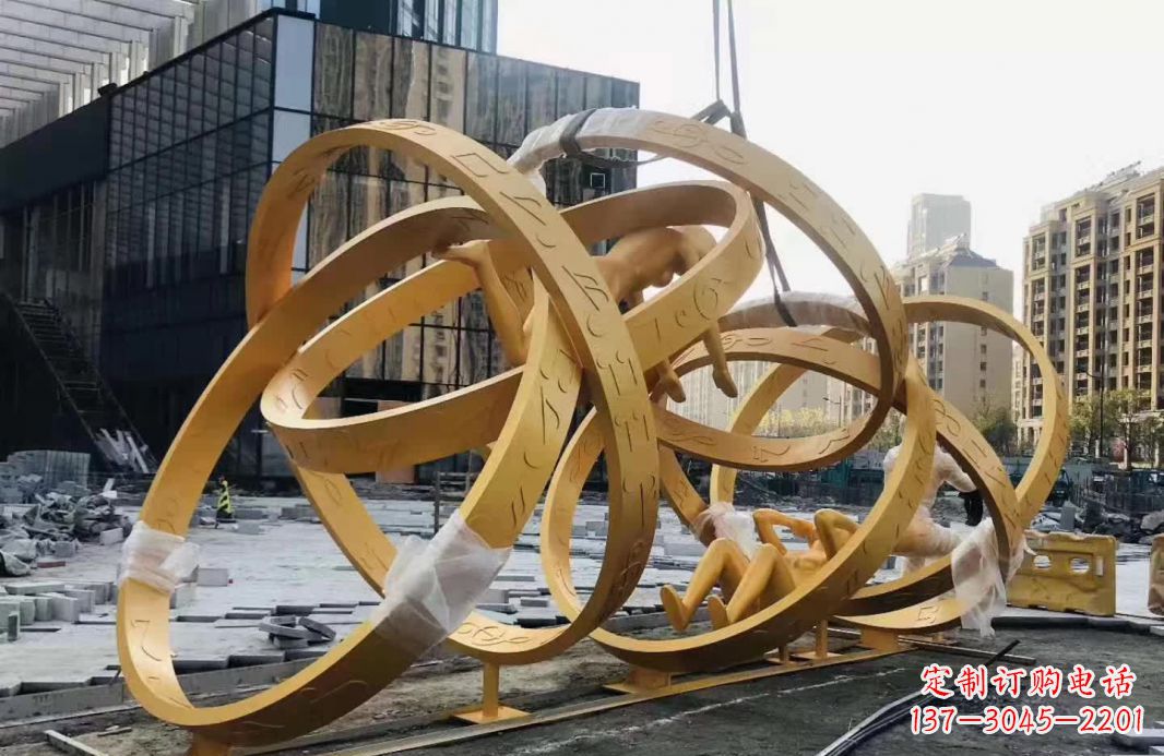 保定不锈钢音符运动人物雕塑艺术融合音乐
