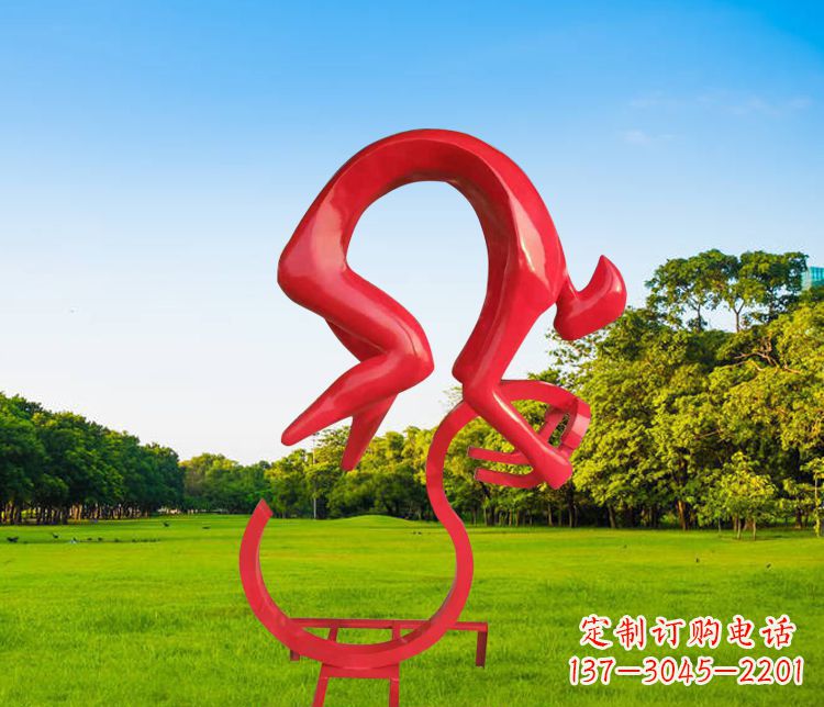 保定不锈钢园林抽象骑自行车雕塑