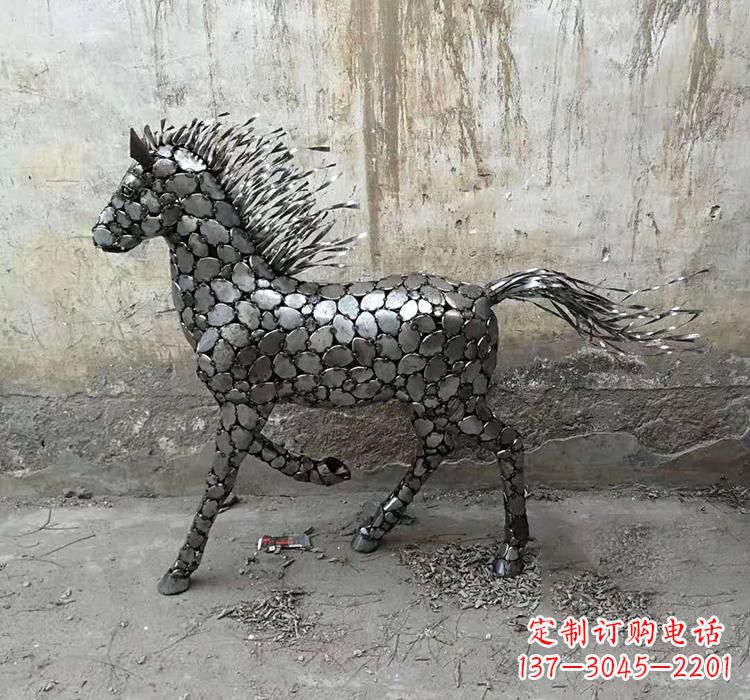 保定不锈钢园林动物马雕塑