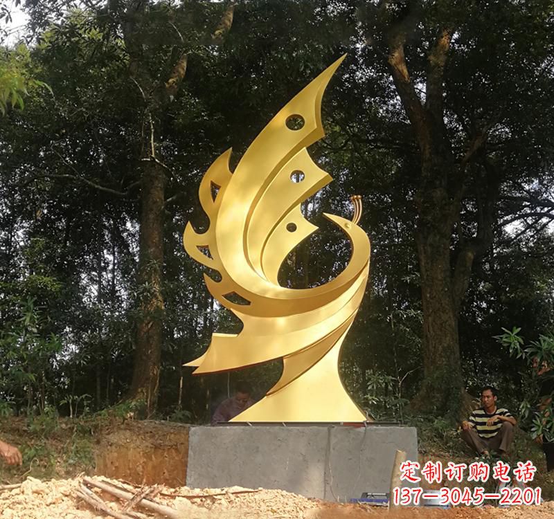 保定不锈钢园林金凤凰雕塑