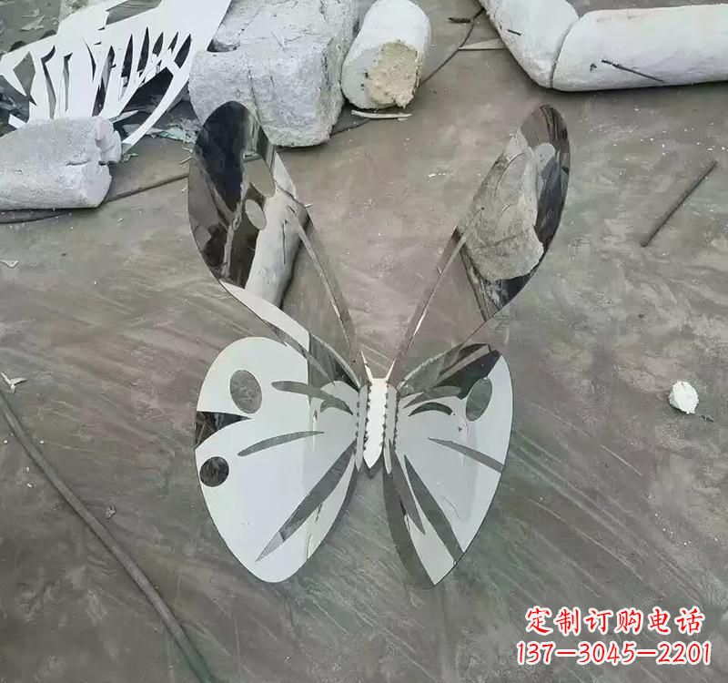 保定不锈钢园林蝴蝶雕塑精美的艺术之作