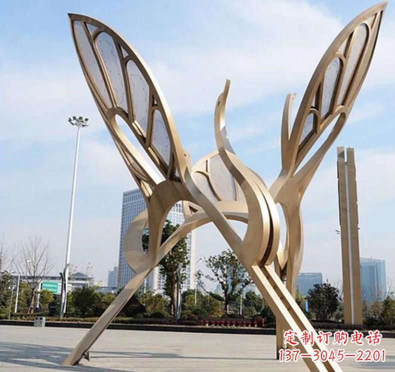 保定不锈钢园林艺术仙鹤雕塑