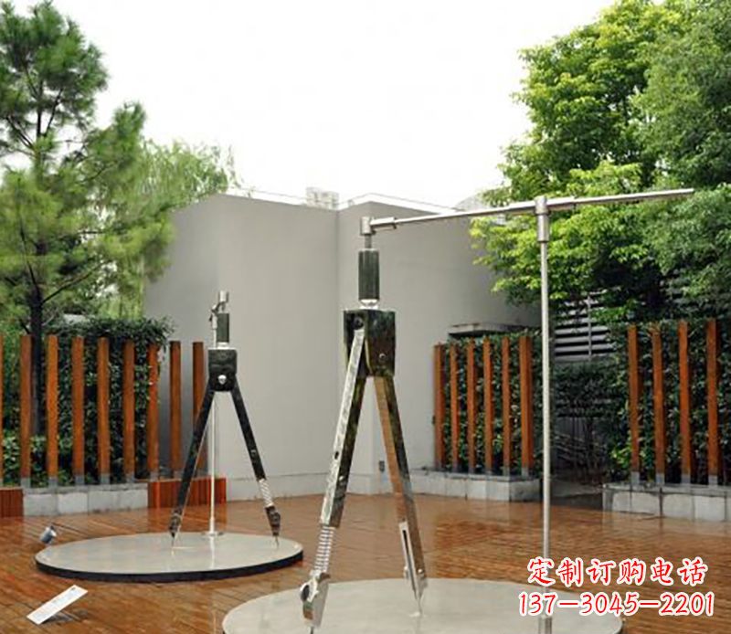 保定不锈钢圆规雕塑