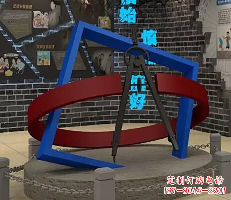 保定不锈钢圆规景观雕塑