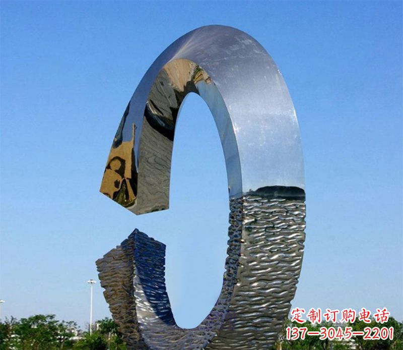 保定不锈钢圆环标志景观雕塑