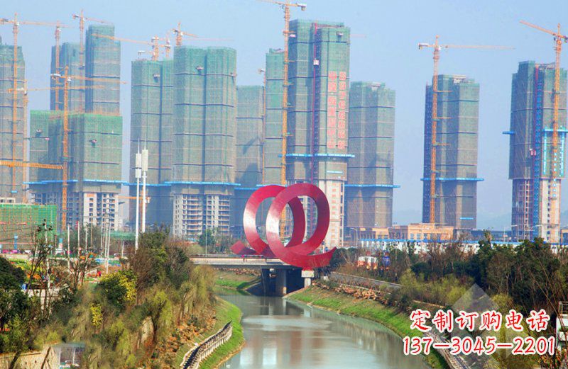 保定不锈钢圆环公园雕塑 (2)