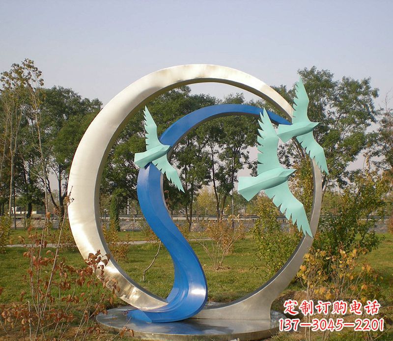 保定不锈钢圆环公园雕塑