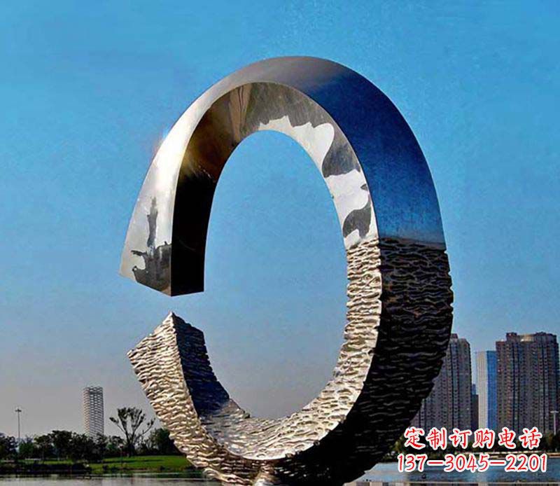 保定不锈钢圆环公园雕塑1
