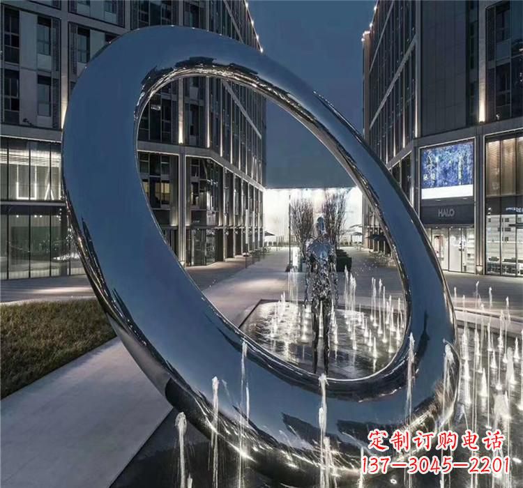 保定不锈钢圆环景观雕塑2