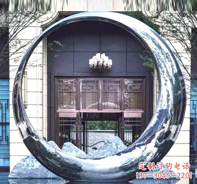 保定不锈钢圆环镜面雕塑