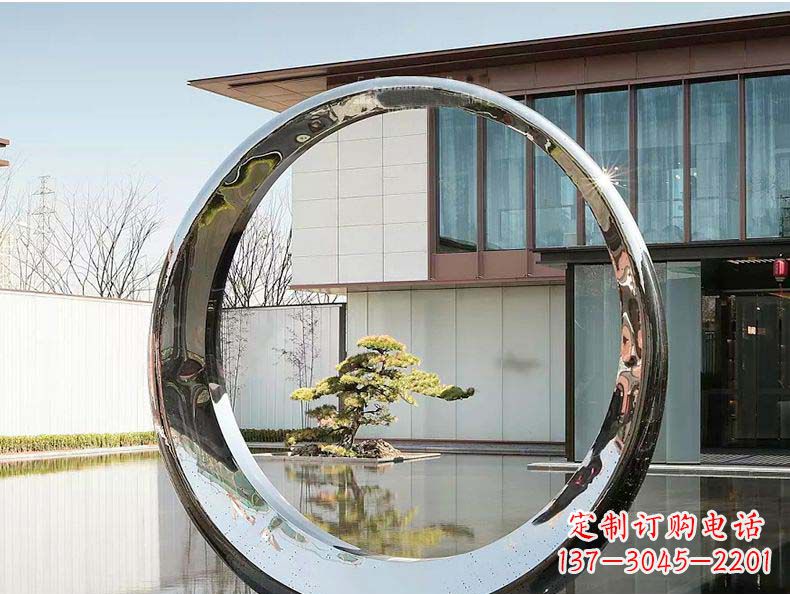 保定不锈钢月亮摆件雕塑