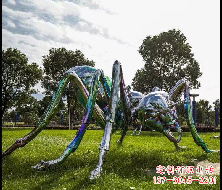 保定不锈钢蜘蛛公园动物雕塑