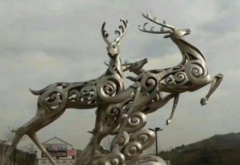 保定梅花鹿雕塑——祥云梅花鹿广场的标志