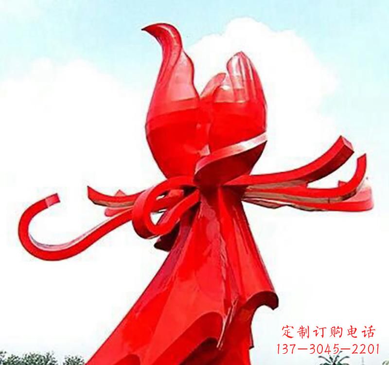 保定不锈钢玫瑰雕塑,传递爱与和平