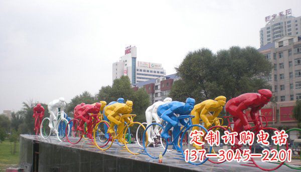 保定不锈钢自行车赛车雕塑