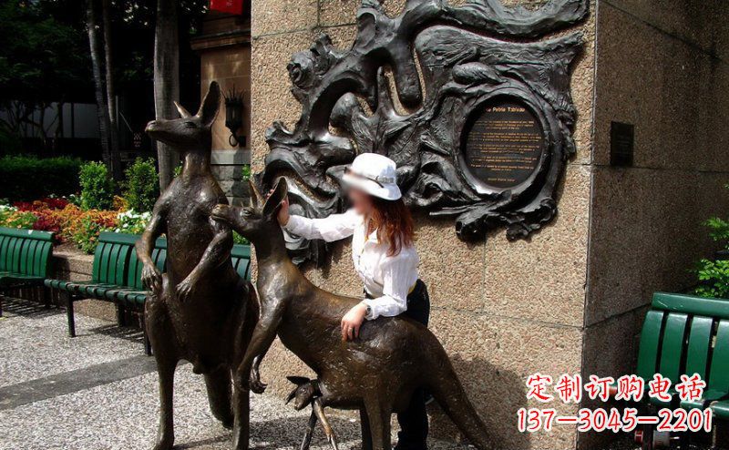 保定袋鼠雕塑——装点步行街的美丽风景