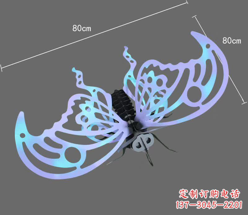 保定彩绘不锈钢蝴蝶雕塑宛如梦幻般的艺术之作