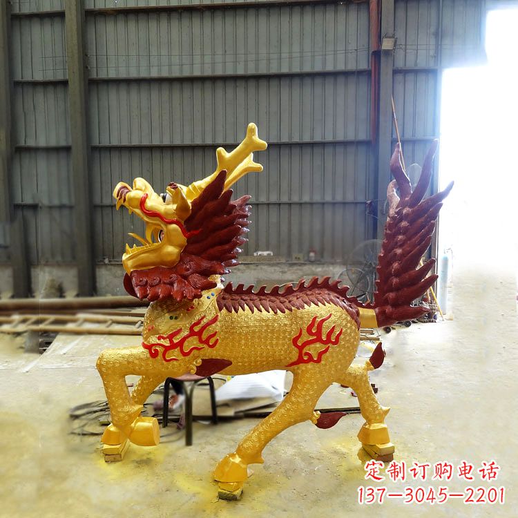 保定精美麒麟铜雕塑