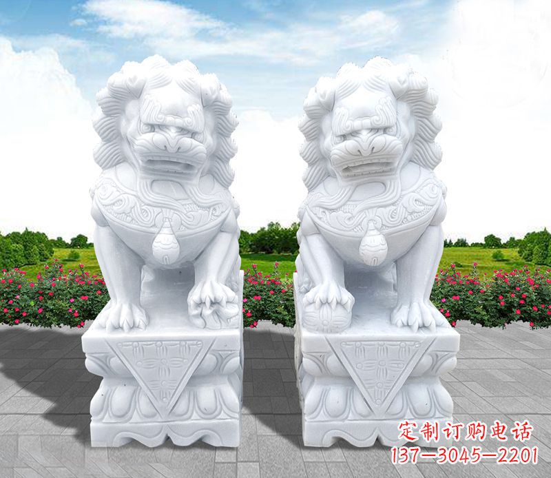 保定狮子雕塑招财福运的象征
