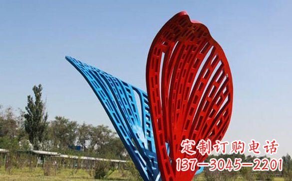 保定彩色不锈钢抽象蝴蝶雕塑