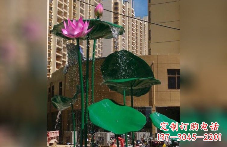 保定彩色不锈钢荷花雕塑美丽而富有寓意
