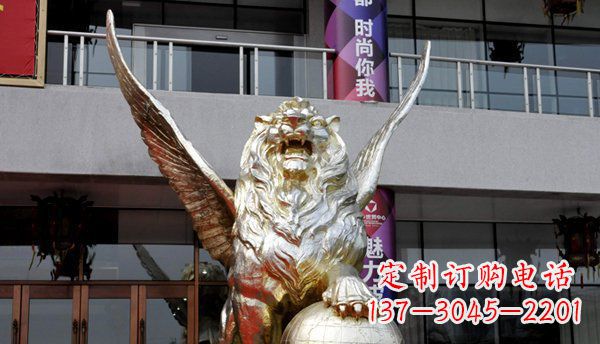 保定铜雕狮子西洋狮子的精美雕塑