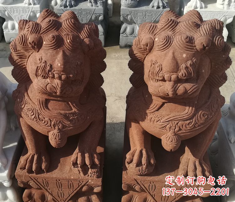 保定踩球狮子门口镇宅石雕